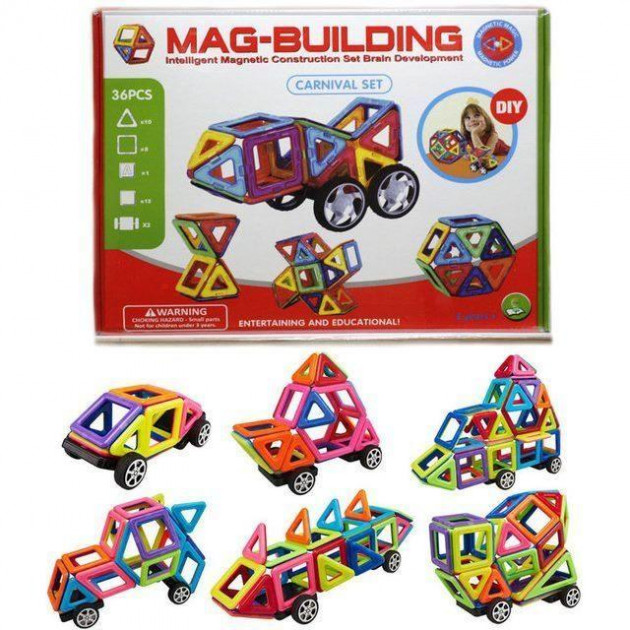 

Магнитный конструктор MAG-BUILDING CARNIVAL на 36 деталей, детский, развивающий