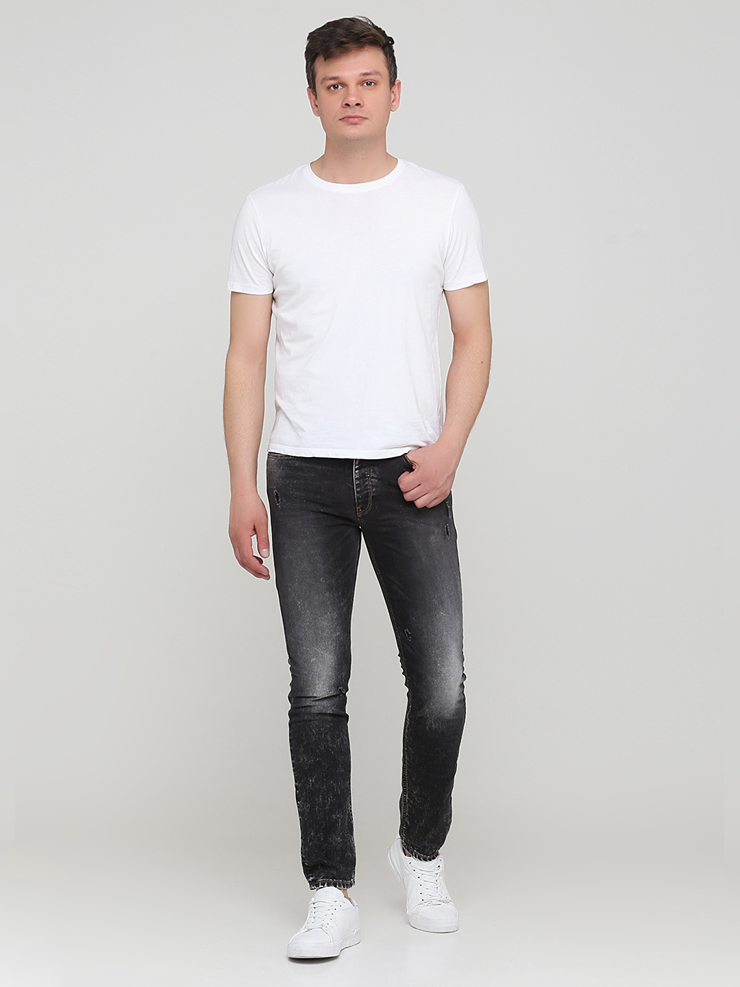 

Джинсы United Colors of Benetton 4U9J579M8_дырки 33 Темно-серые
