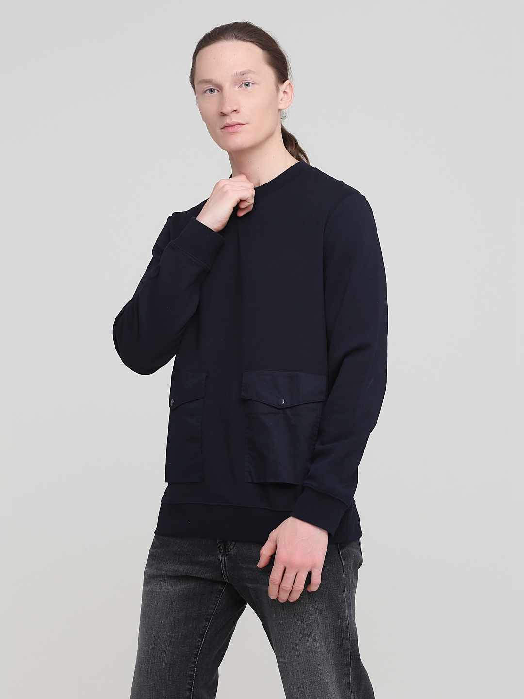 

Свитшот H&M 0438958_карманы2 M Темно-синий