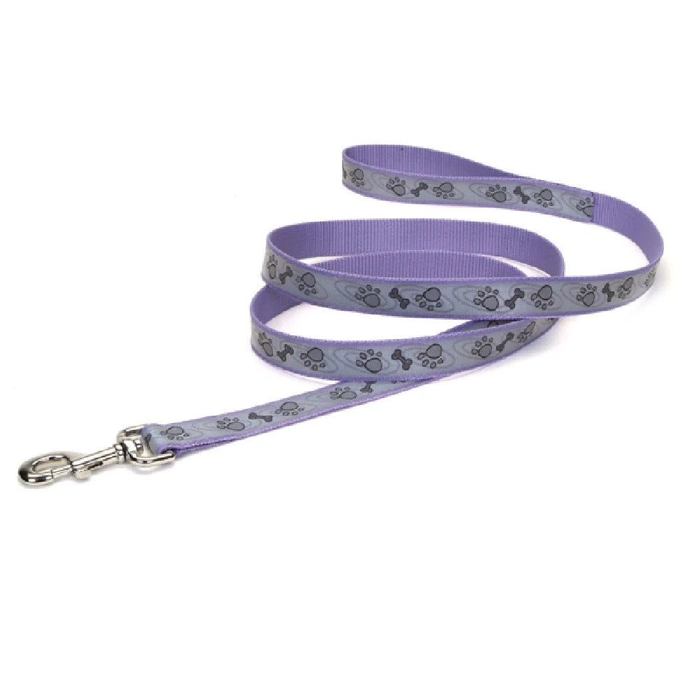 

Светоотражающий нейлоновый поводок для собак Coastal Lazer 25 мм/1.8 м, лапки фиолетовый
