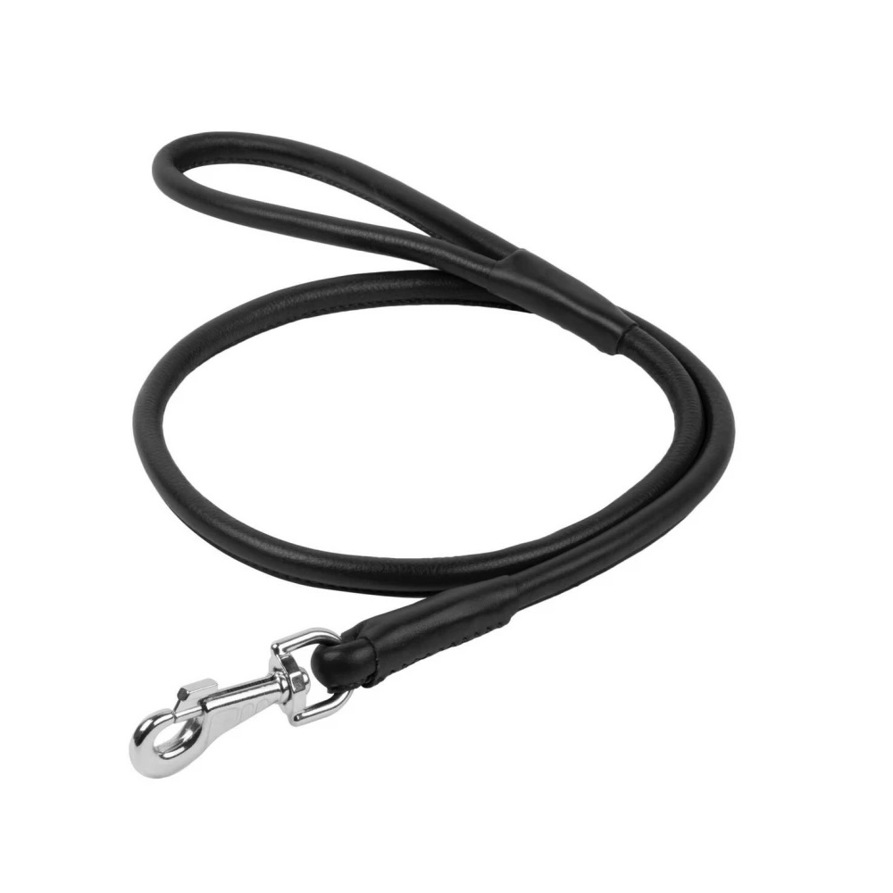 

Поводок круглый кожаный для собак Collar Waudog Glamour 10 мм/122 см, черный