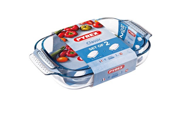 

Набор форм для запекания PYREX CLASSIC, 2 предмета, стеклянная, прямоугольна. 39х25,35х23см
