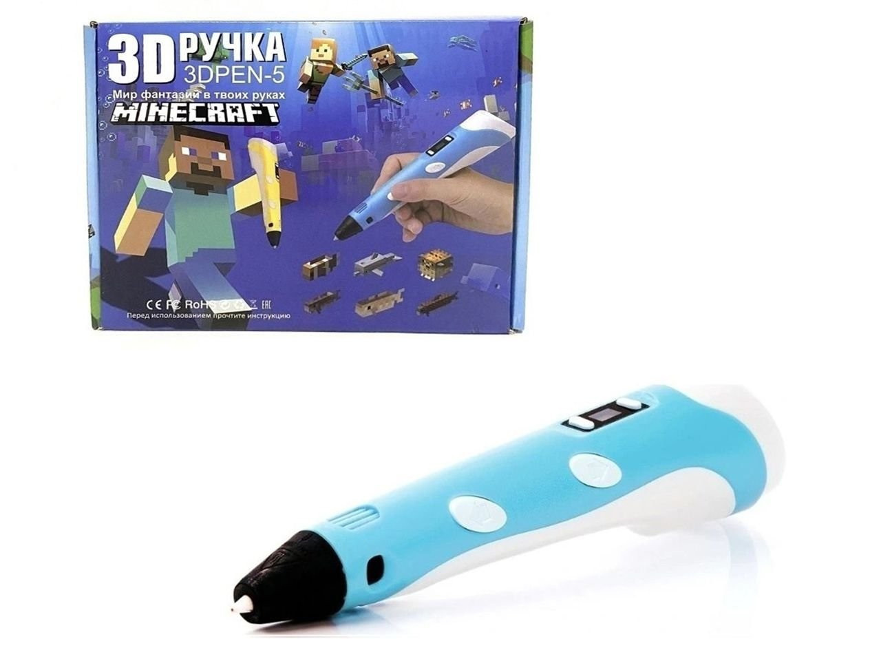 

3D Ручка 3D Pen-5 Майнкрафт с Трафаретом