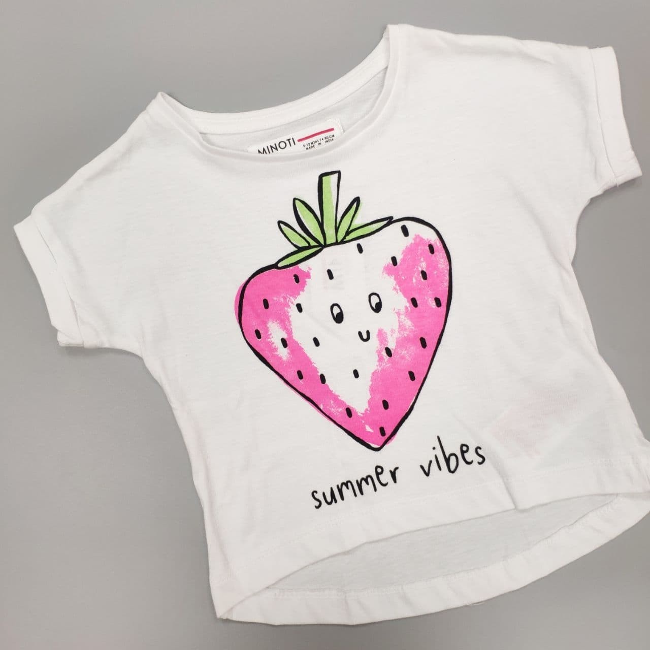

Футболка для девочек с коротким рукавом Minoti 2TTEE07 Summer Vibes 92р. Белый