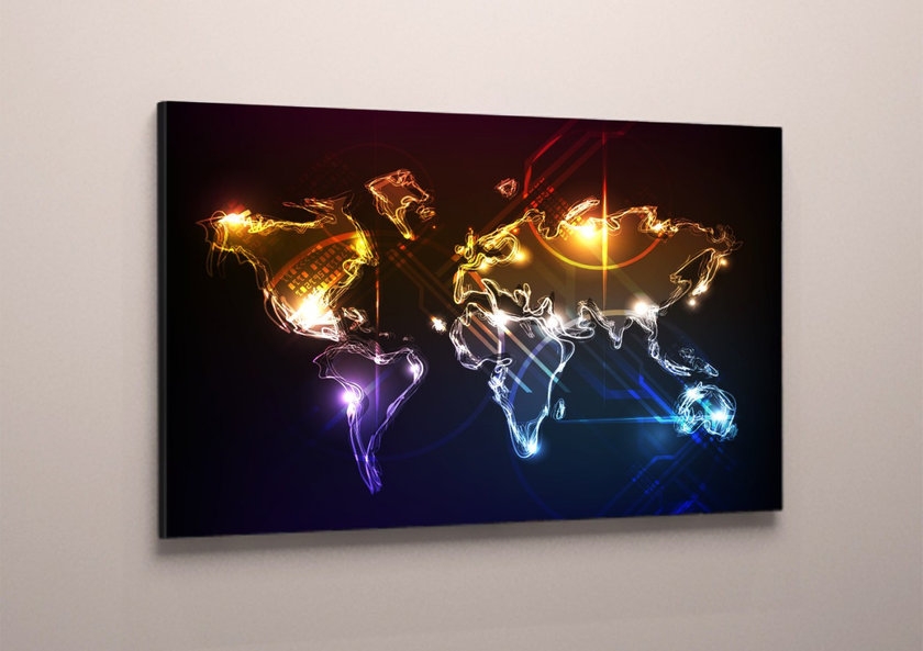 

Модульная картина на холсте Vitrina карта мира черная 40x60 см