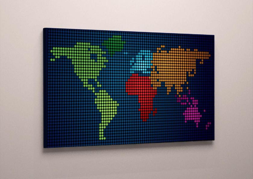

Модульная картина на холсте Vitrina карта мира цветная 40x60 см