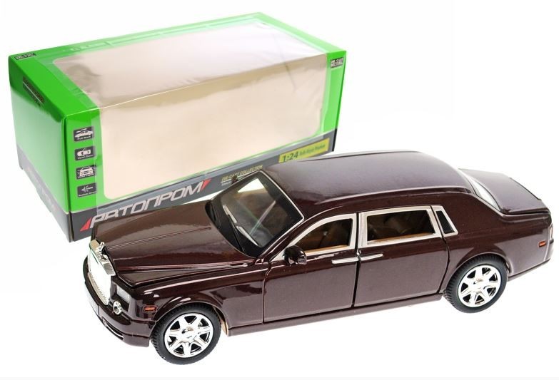 

Детская игрушка машина металлическая Rolls-Royce АВТОПРОМ, 1:24. (7687) свет, звук, открываются двери, цвет: коричневый