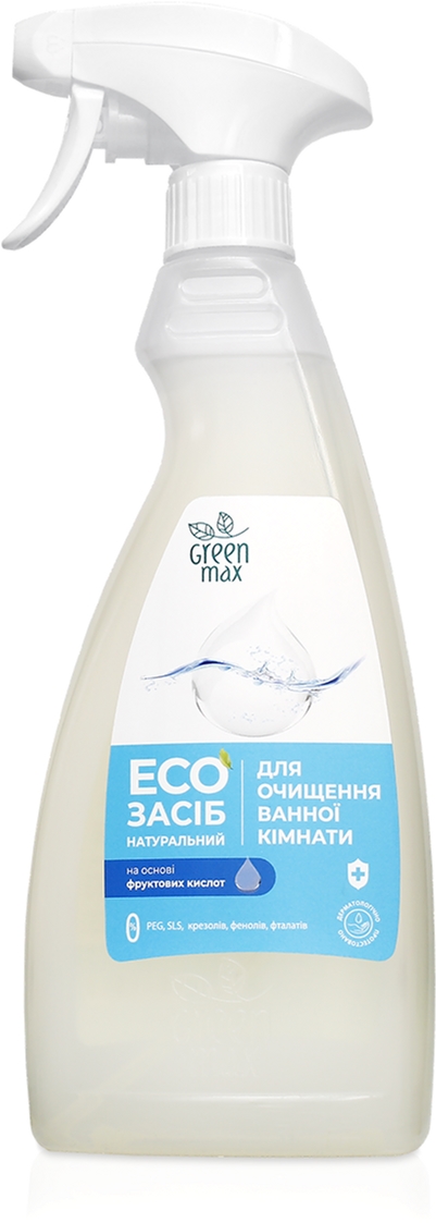 

Эко-средство натуральное Green Max для очистки ванной комнаты с распылителем 500 мл