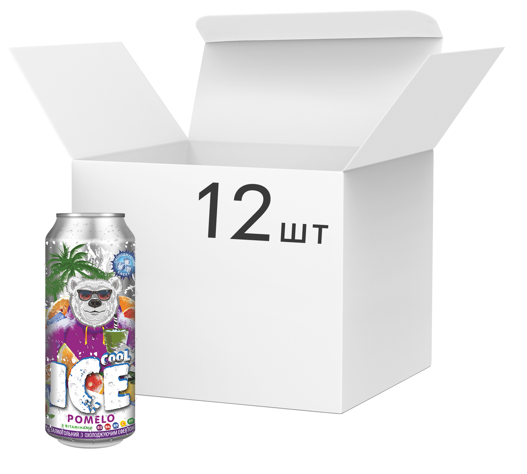 Акция на Упаковка безалкогольного напитка с охлаждающим эффектом Ice Cool со вкусом помело 0.5 л х 12 шт (4820137825217) от Rozetka UA