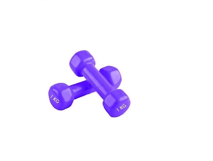 

Виниловые гантели Profi 1кг фиолетовые (пара)