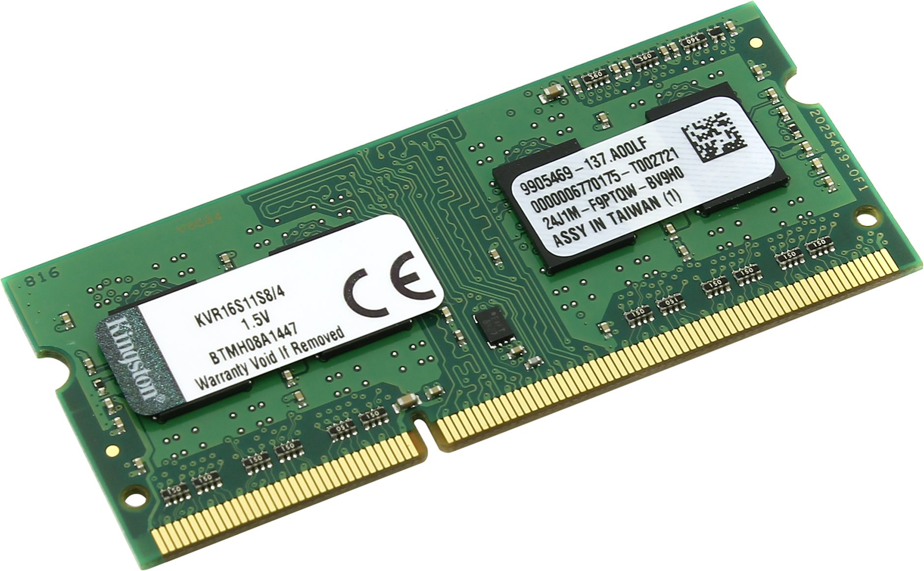 

Оперативная память Kingston SODIMM DDR3-1600 4096MB PC3-12800 (KVR16S11S8/4WP)