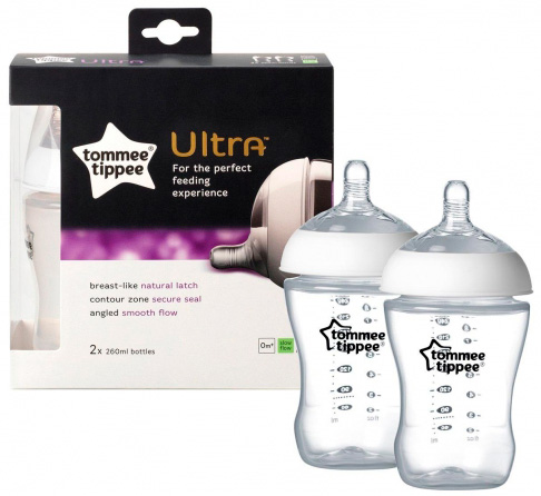 

Бутылочки для кормления Ultra 260 мл (2 шт), Tommee Tippee (12-31751)