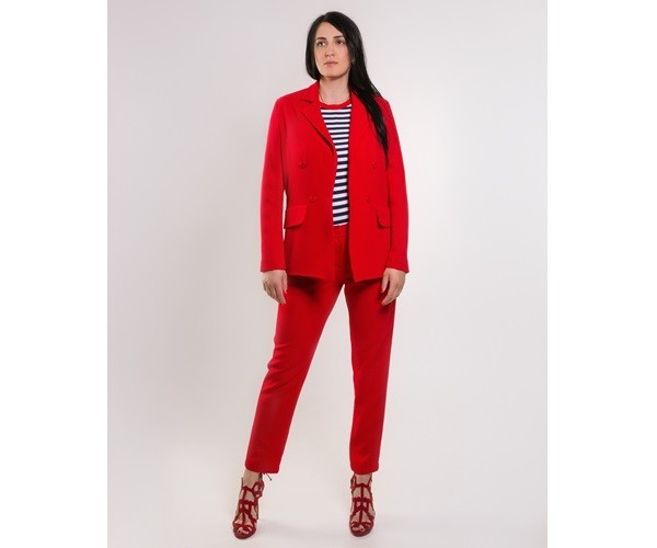 

Жіночий брючний костюм двубортний MICHELSON 225 XL червоний