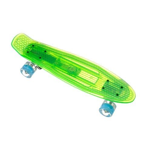 

Пенни борд (Penny Board) 850, Колеса и дека светящиеся, зеленый