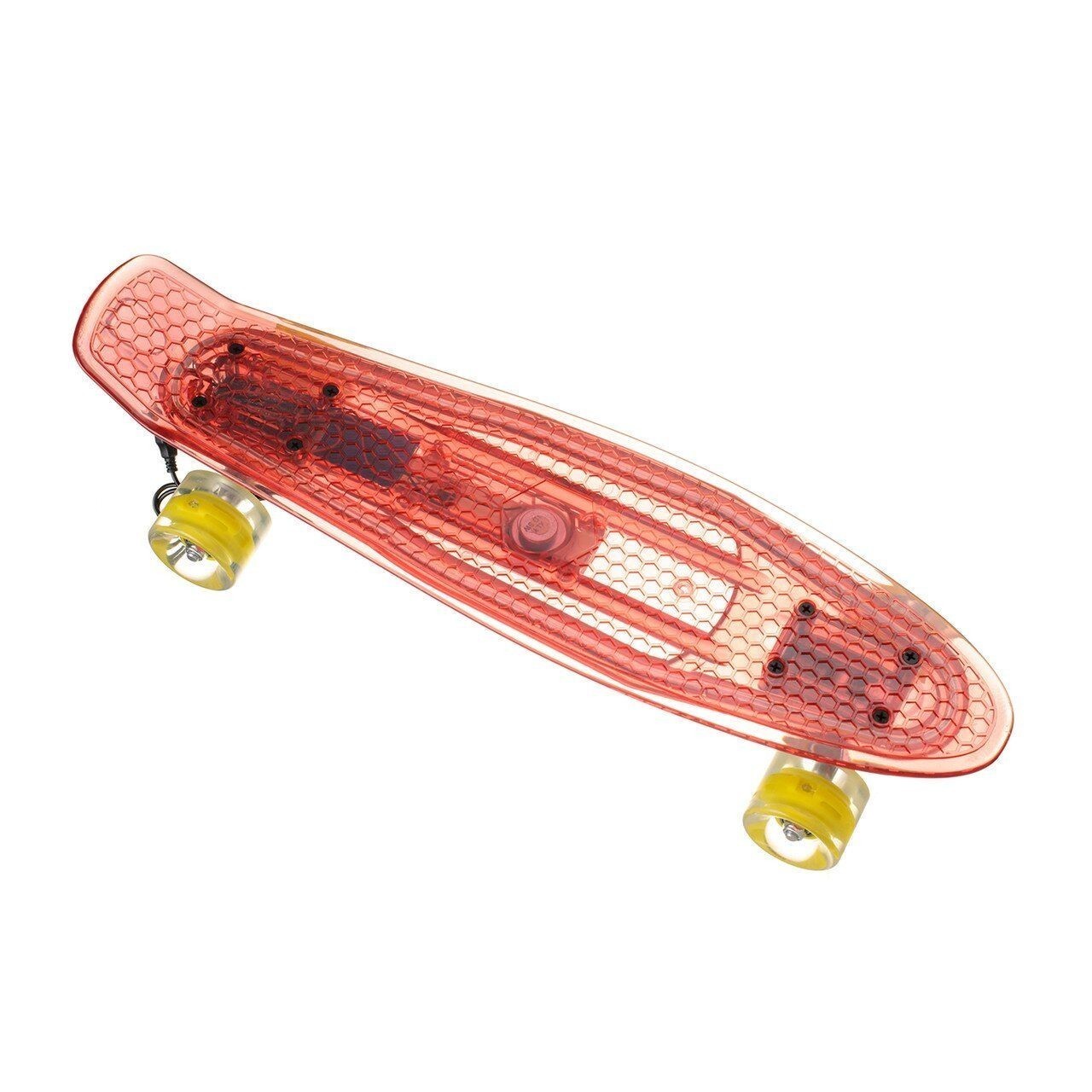 

Пенни борд (Penny Board) 850, Колеса и дека светящиеся, красный