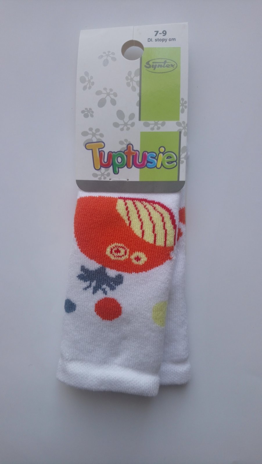 

Шкарпетки дитячі махрові з малюнком Tuptusie SYNTEX (білі/риба кит). р. - (7-9 см, Шкарпетки дитячі махрові з малюнком Tuptusie SYNTEX (білі/риба кит). р. 14-16 (7-9 см)