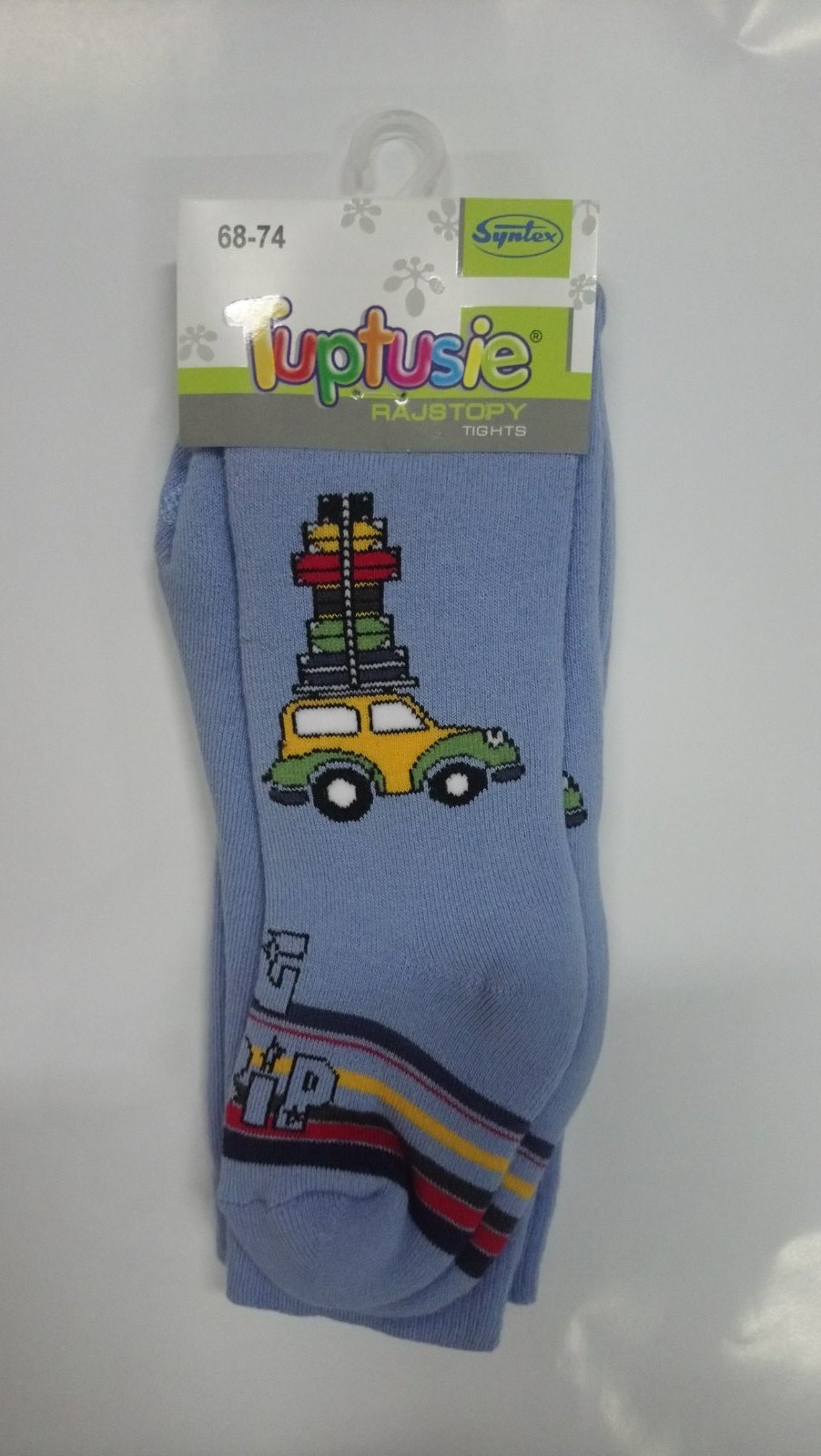 

Колготи дитячі махрові з малюнком Tuptusie SYNTEX р.68-74 (голубі автомобіль)