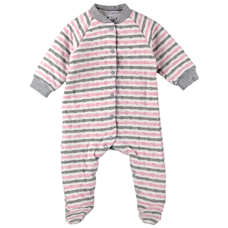 

Комбинезон (человечек) капитоновый для девочки SMIL 122041/1 68 см розовая полоска