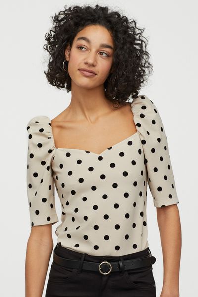 

Блуза H&M XL Бежевая с черным (1203-237)