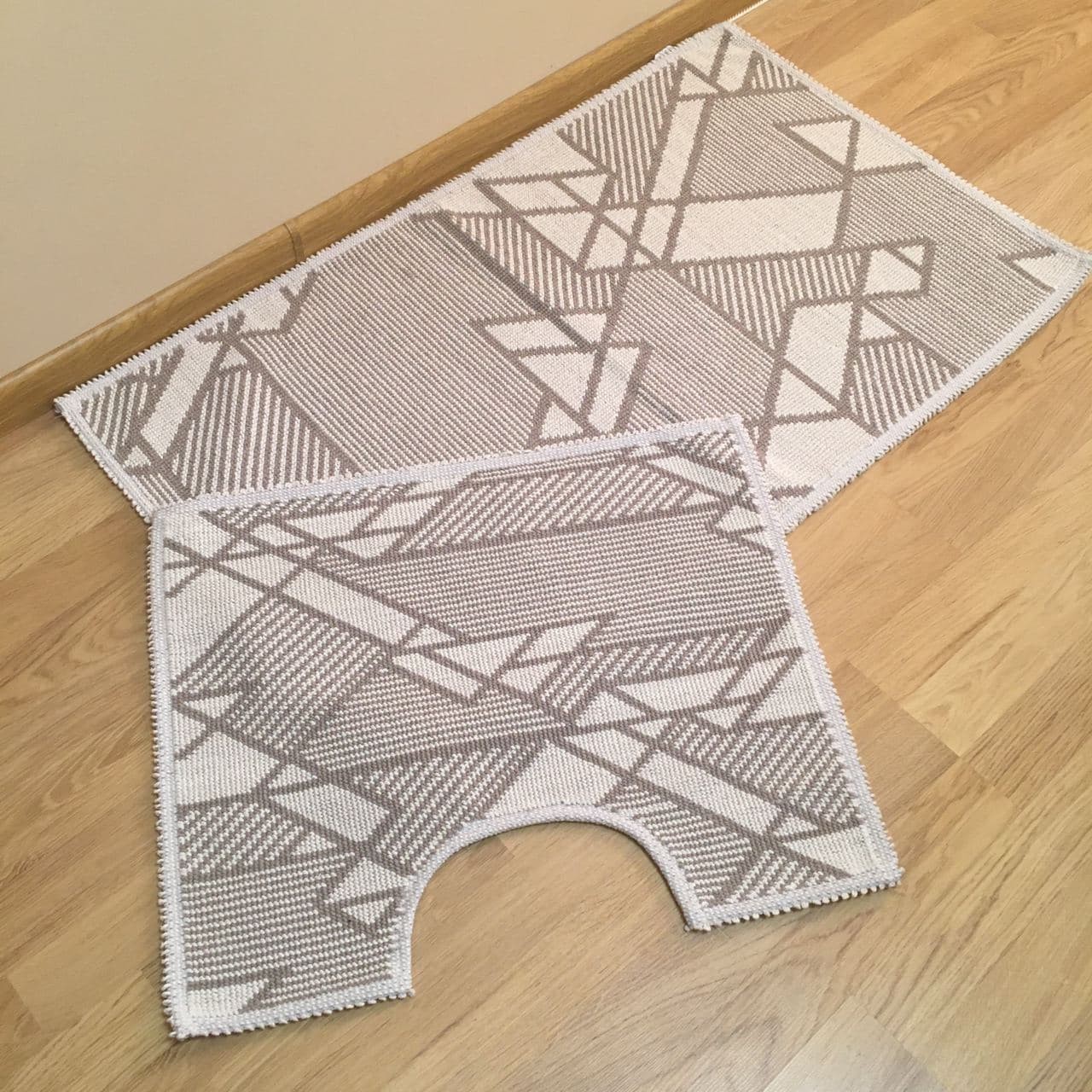 

Комплект ковриков для ванной комнаты Lavanta Home Узоры 60х100 и 60х50 см Бежевый с Коричневым 345