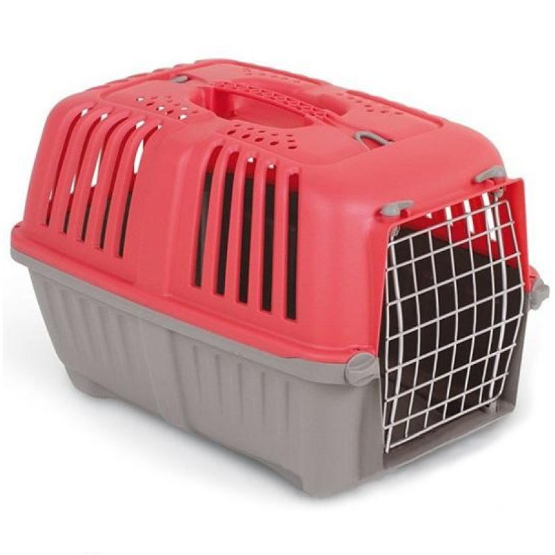 

Переноска для кошек и собак с металлической дверцей MPS 2 Pratico 1 размер 48x31.5x33 см, красный