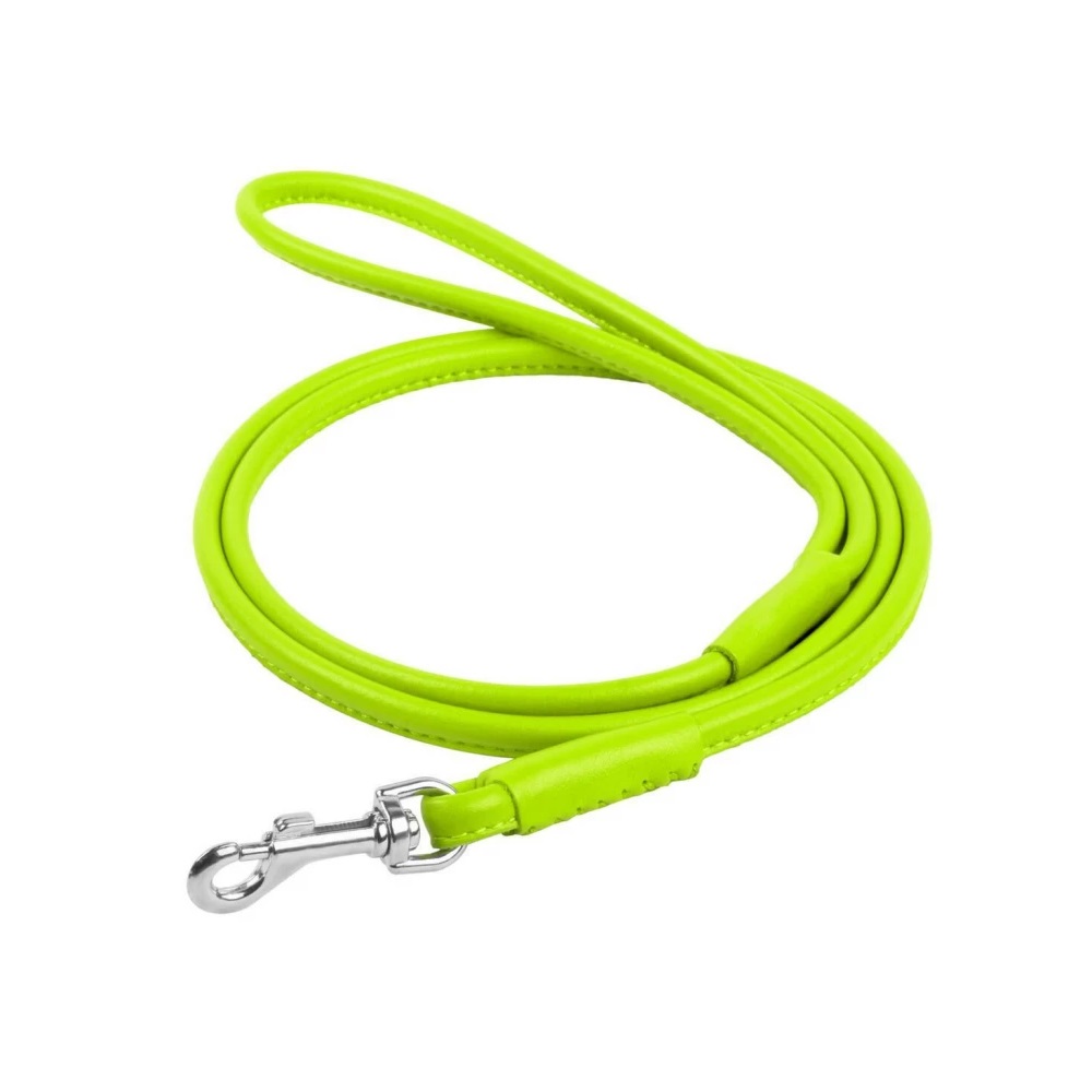 

Поводок круглый кожаный для собак Collar Waudog Glamour 13 мм/183 см, салатовый