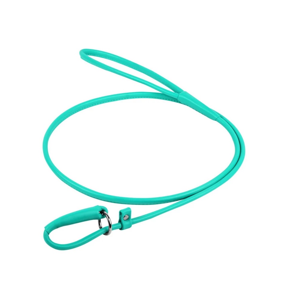 

Поводок-удавка круглый кожаный для собак Collar Waudog Glamour 6 мм/135 см, ментоловый