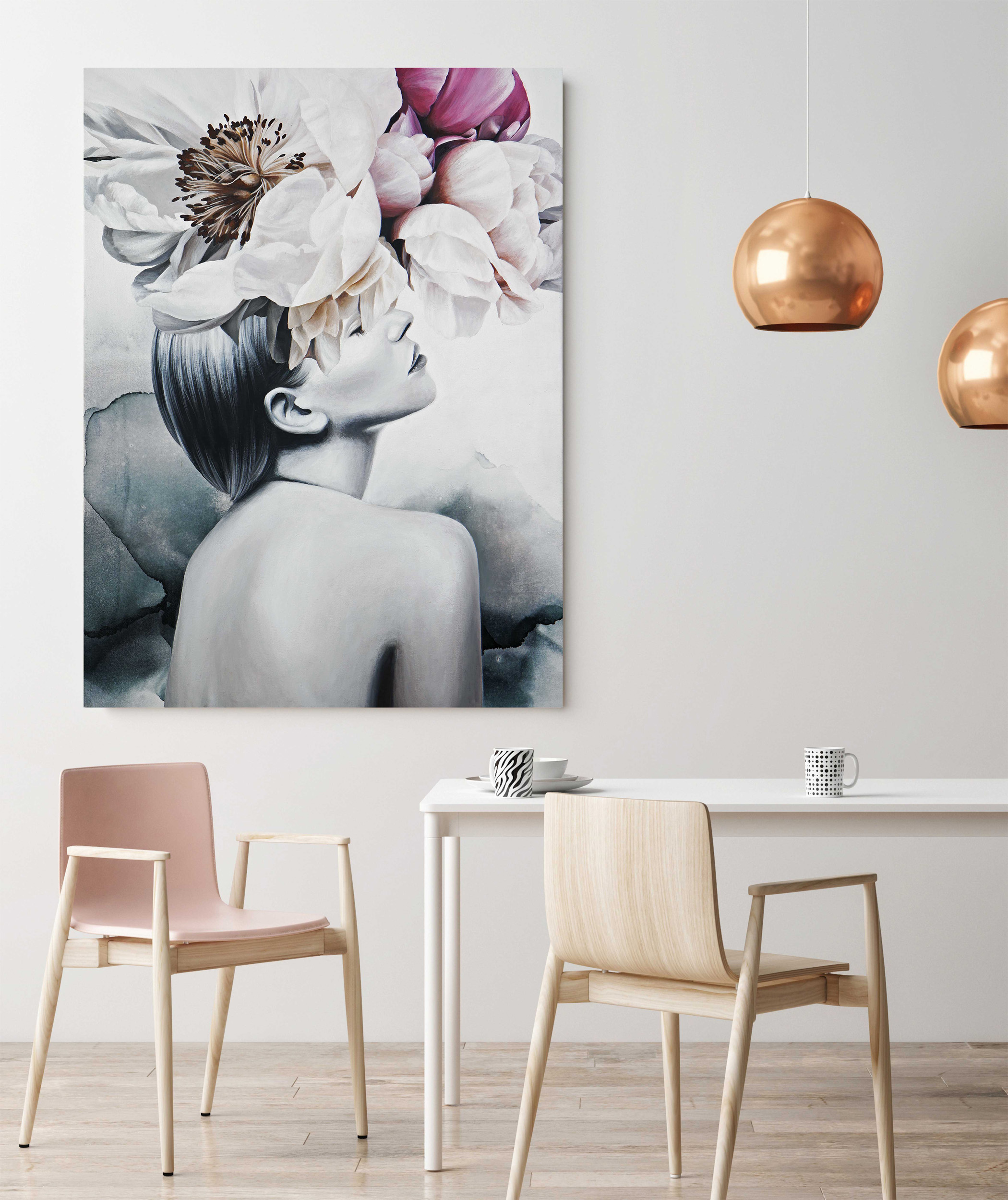 

Картина абстракция женщина акриловыми красками на холсте Mati Spring Impressions Ручной работы 80х120 см (АА-169 80-120)
