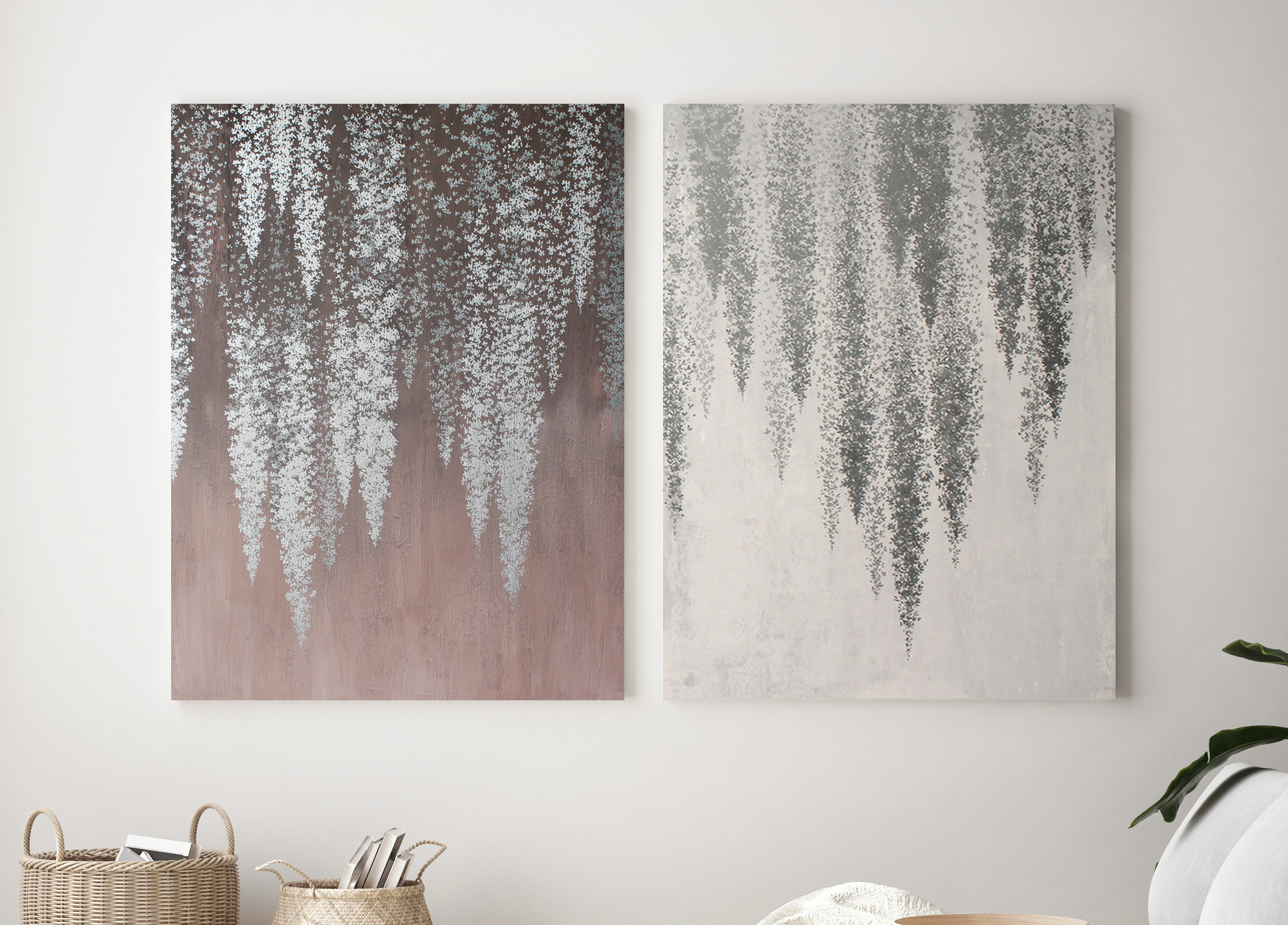 

Картина абстракция акриловыми красками на холсте Mati Bronze wisteria Ручной работы 200х150 см (АА-308 200-150)