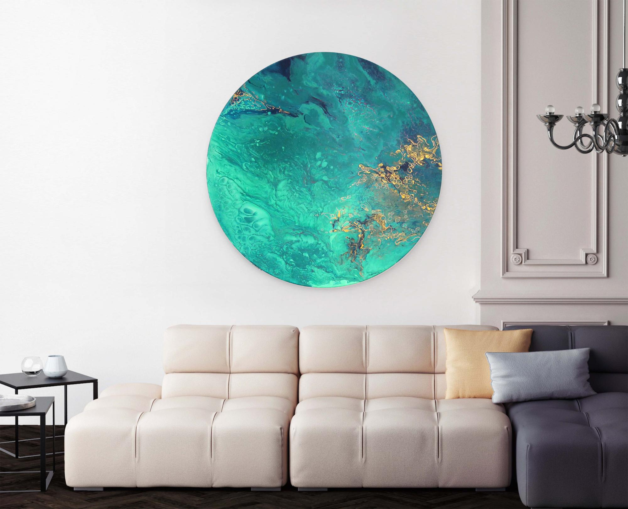 

Картина абстракция акриловыми красками на холсте Mati Aqua Ручной работы 110х110 см (AA-002 110-110)