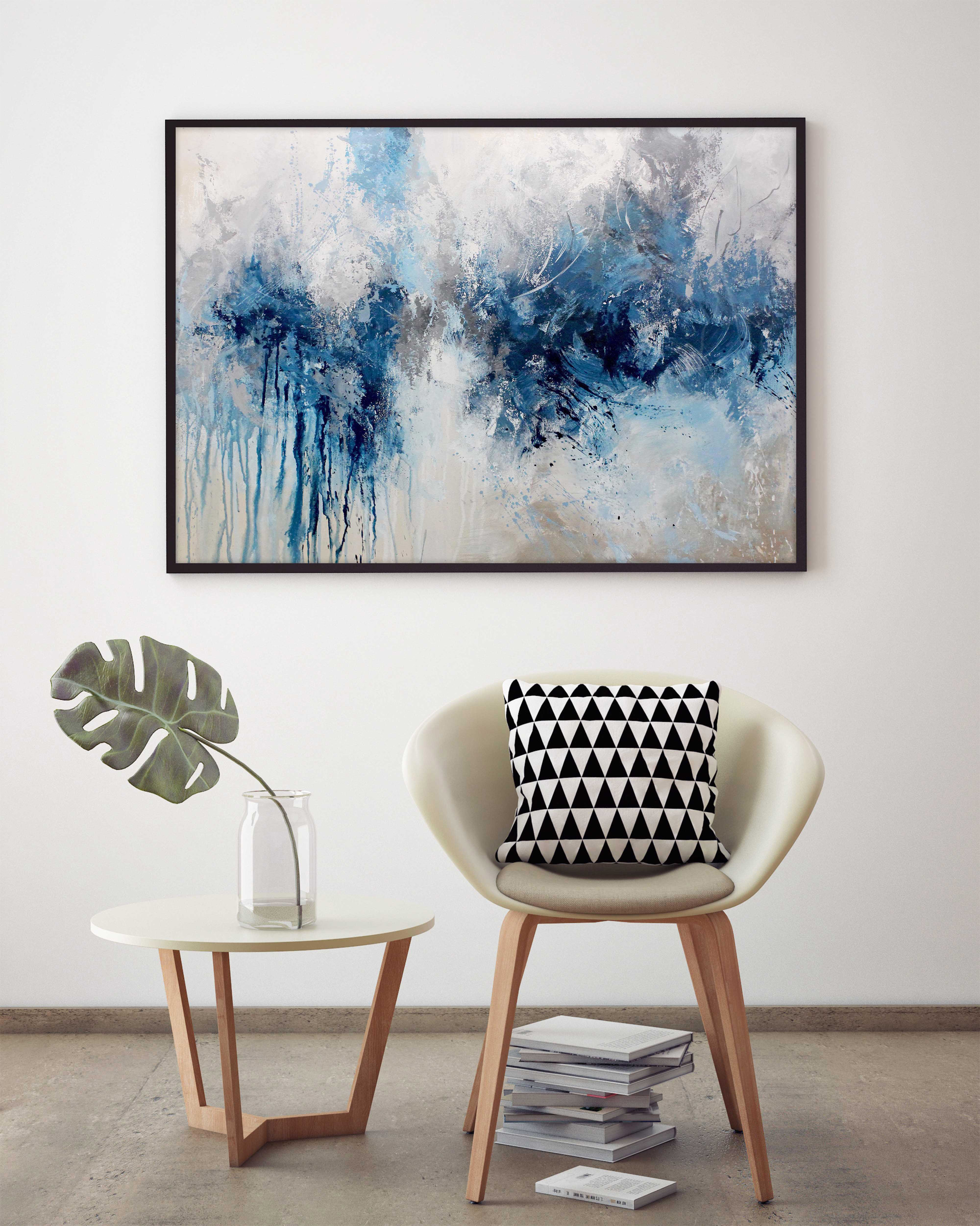 

Картина абстракция акриловыми красками на холсте Mati Evening rain Ручной работы 130х90 см (АA-071 130-90)