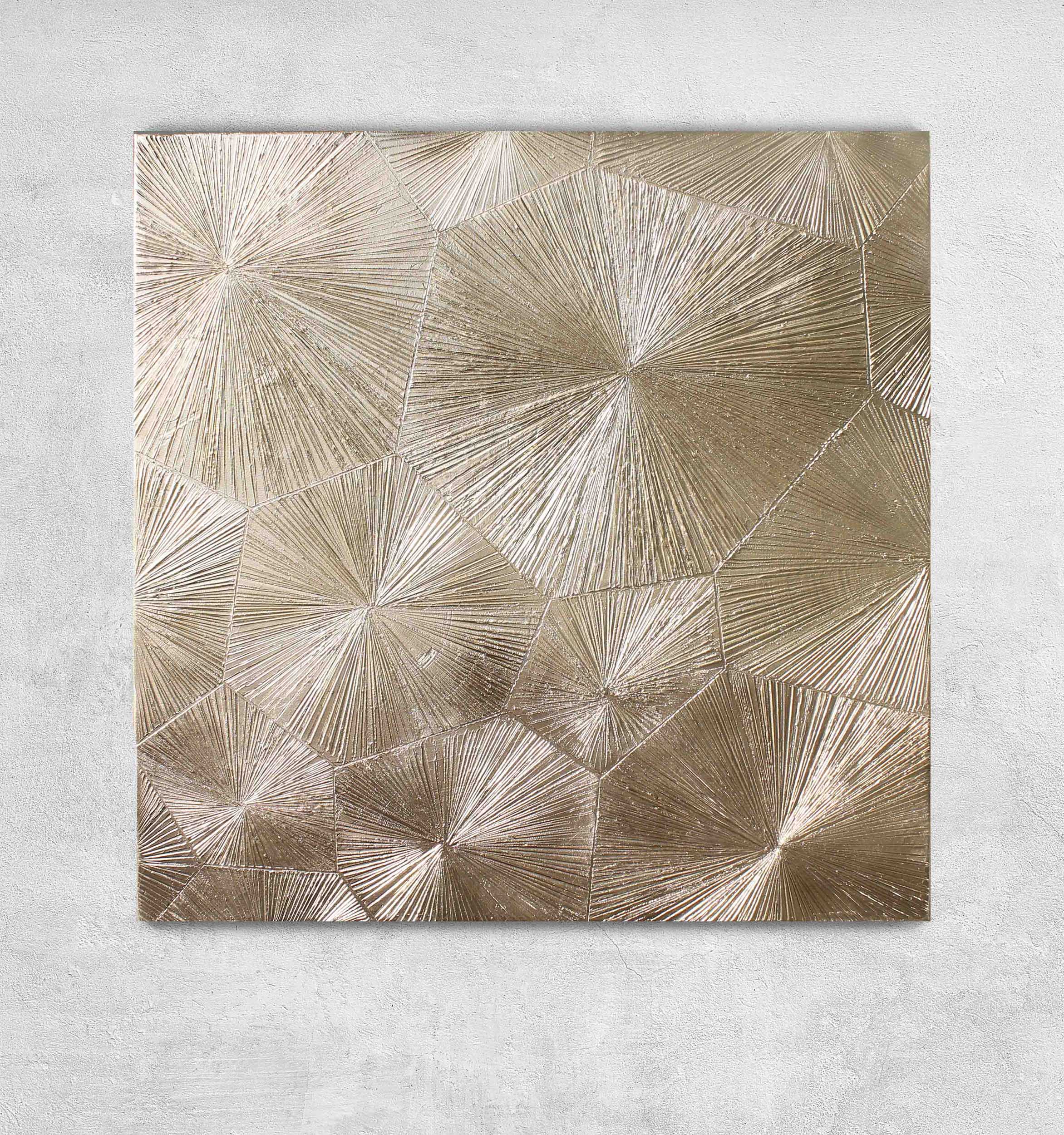 

Картина абстракция акриловыми красками на холсте Mati Golden Honeycombs Ручной работы 90х90 см (AA-214-P 90-90)