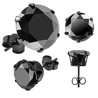 

Серьги-гвоздики черные EVERIOT SERDK-K от 3 до 10 мм с фианитом (8 мм)