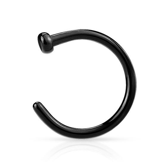 

Серьга полукольцо для пирсинга носа PiercedFish NOCPG/NOCPR/NOCPT из стали (Черный, 0.8 мм, 8 мм)