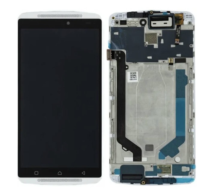 

Дисплей (экран) для Lenovo A7010 Vibe X3 Lite/Vibe K4 Note + тачскрин, черный, с передней панелью белого цвета High Copy