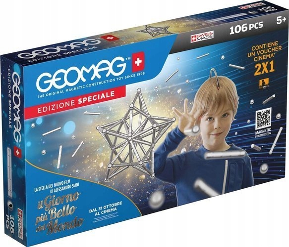 

Магнитный конструктор Geomag Silver 106 деталей