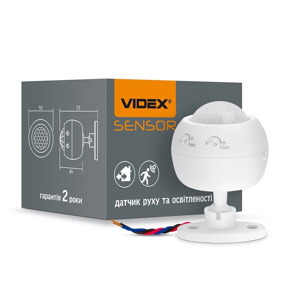 

Датчик руху та освітленості VIDEX VL-SPS27W 1200W інфрачервоний