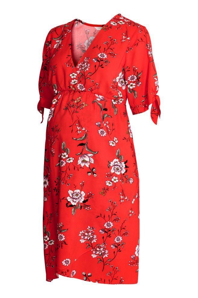 

Платье для беременных H&M ХS красный цветы 503201