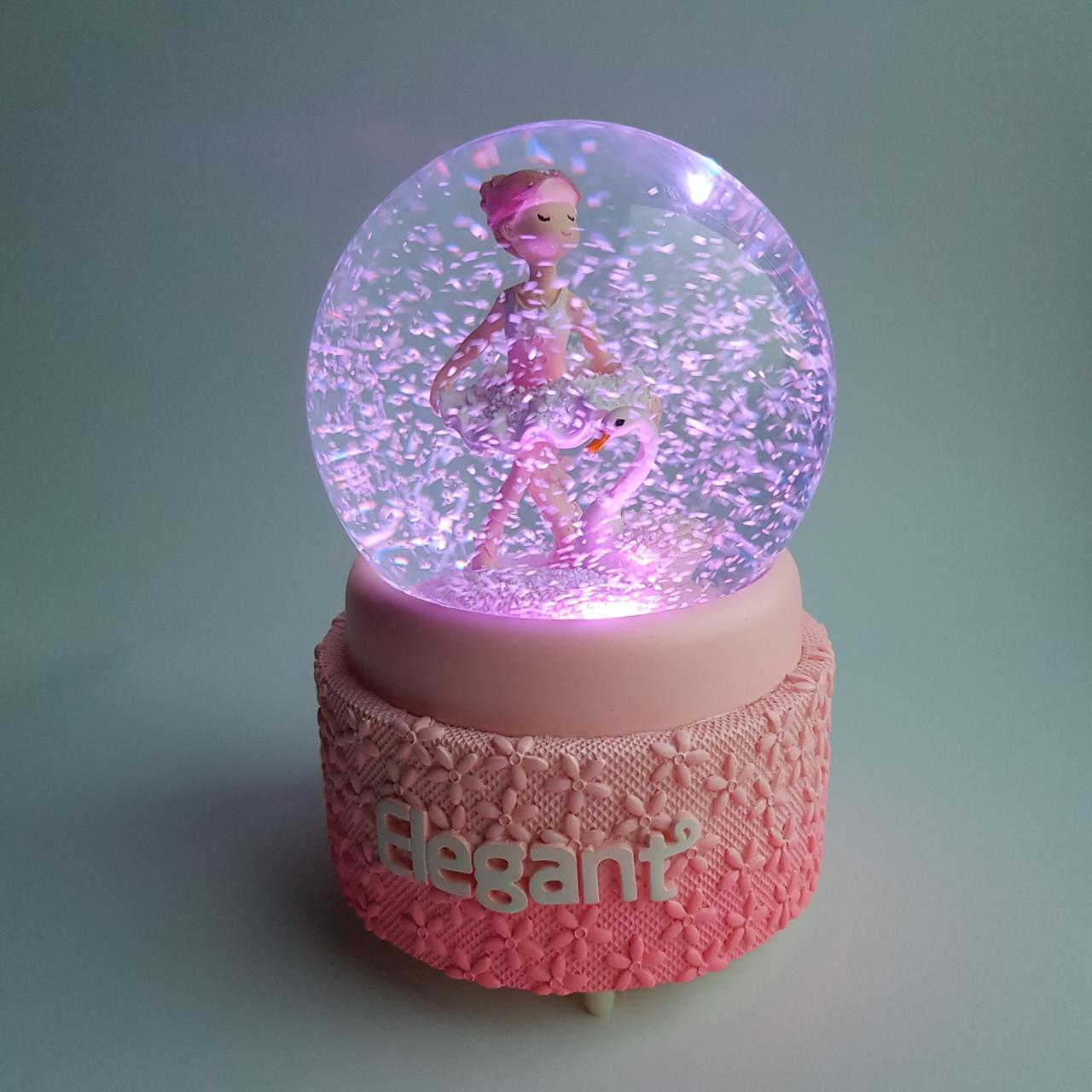 

Снежный шар c автоснегом и подсветкой Elegant ballerina №1 10х16 см
