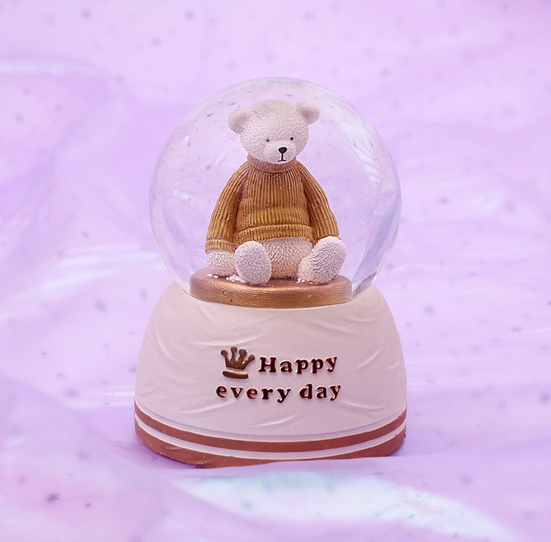 

Снежный шар c автоснегом и подсветкой Happy bear 10х15 см