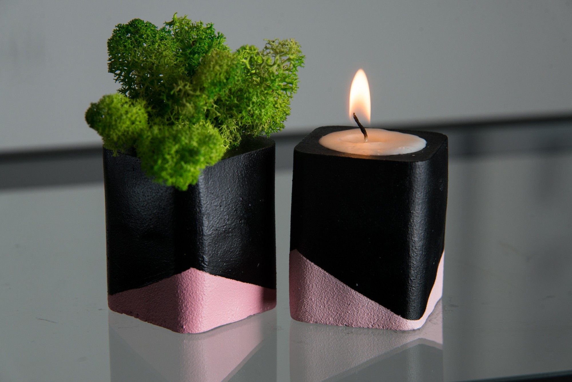 

Подарочный набор декора "Черная пастель" 2 единицы розовый