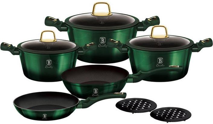 

Набор алюминиевой посуды 10 предметов Berlinger Haus Emerald Collection с индукционным дном и титановым антипригарным покрытием (BH-6065)