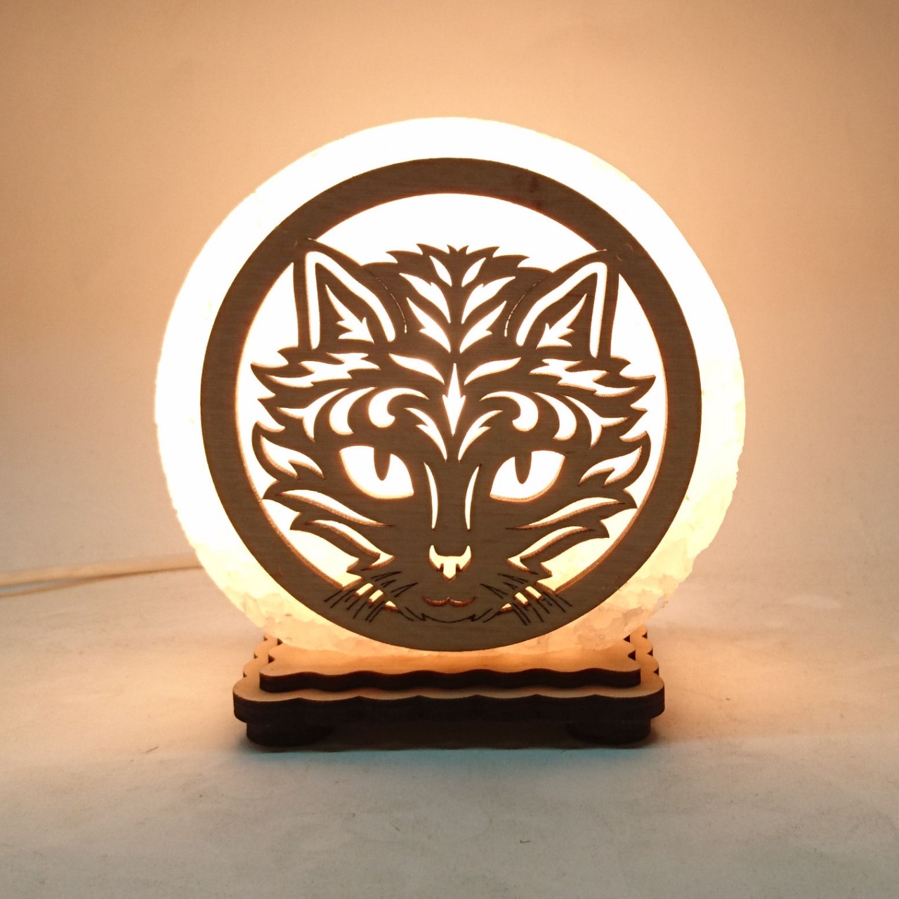 

Соляная лампа EcoDecorLamp круглый маленький Кот
