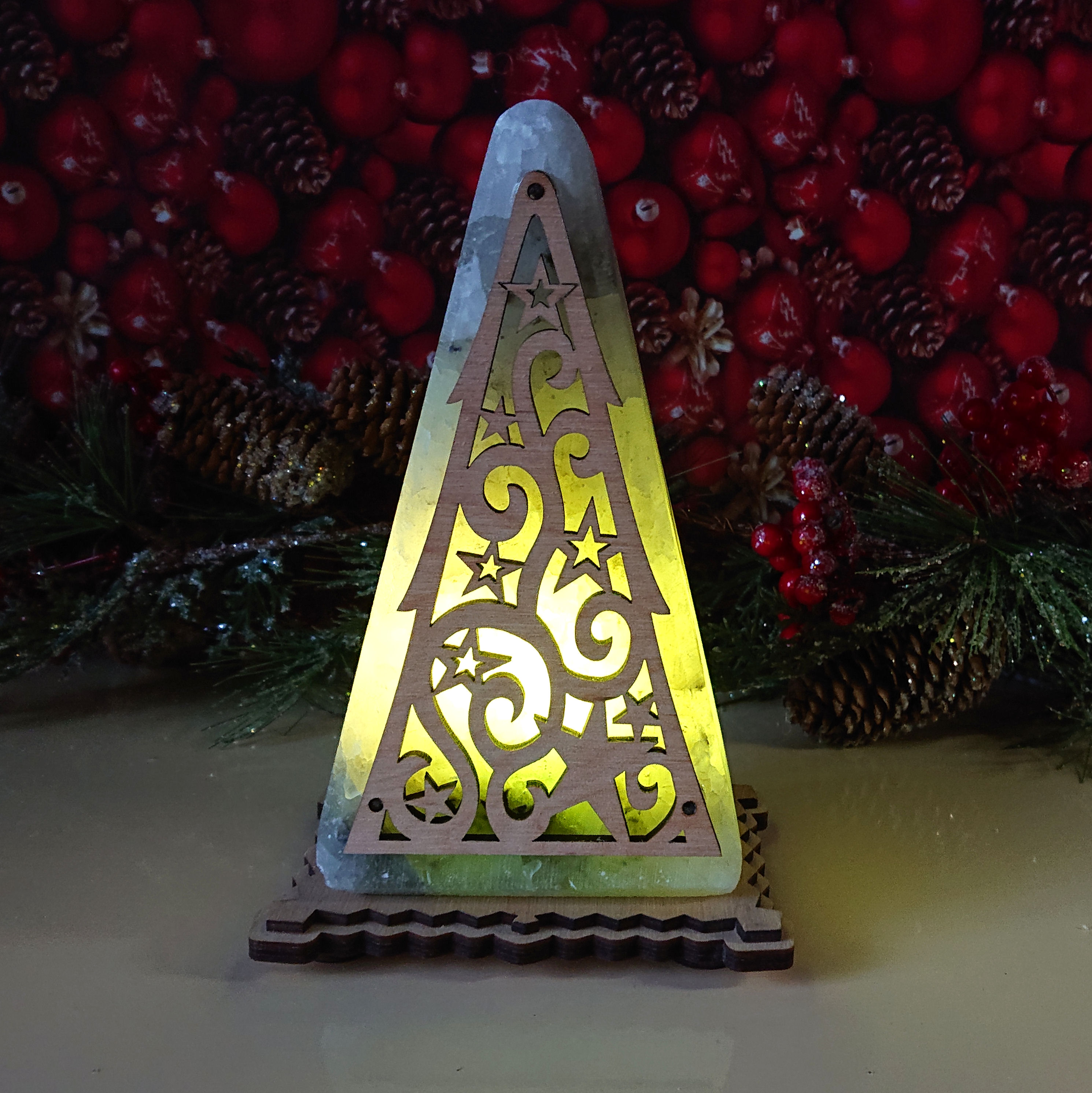 

Соляная лампа EcoDecorLamp Ёлка большая с узором