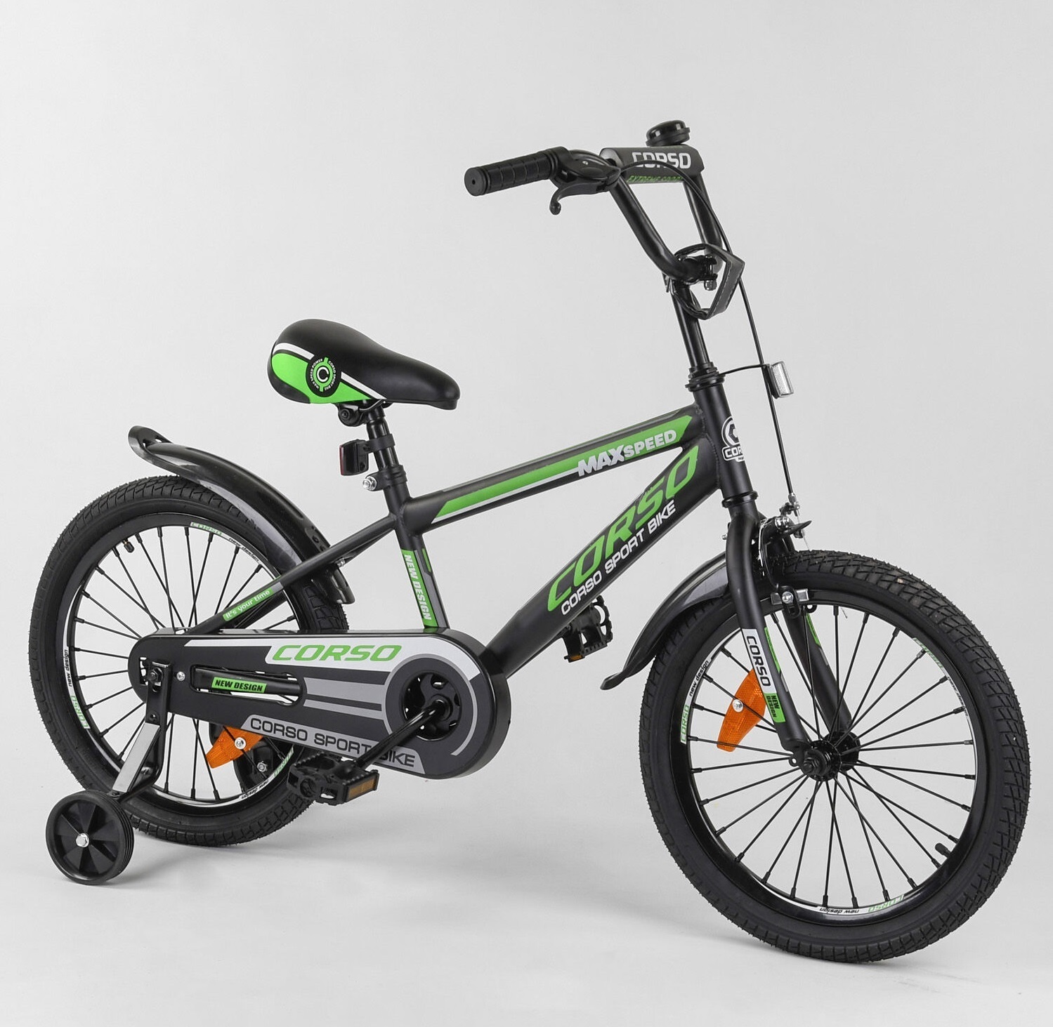 

Велосипед Corso 18" New Design ST-18633 Black / Green (ST-18633)