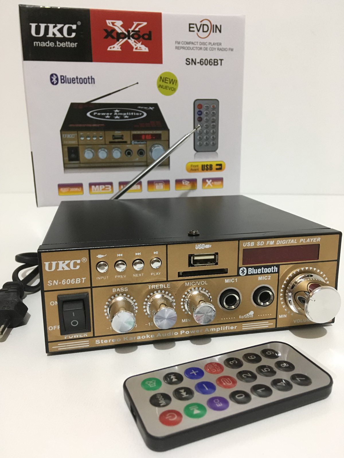 

Усилитель звука UKC SN-606BT с Bluetooth, Караоке, FM, USB, 50 Вт и пультом ДУ