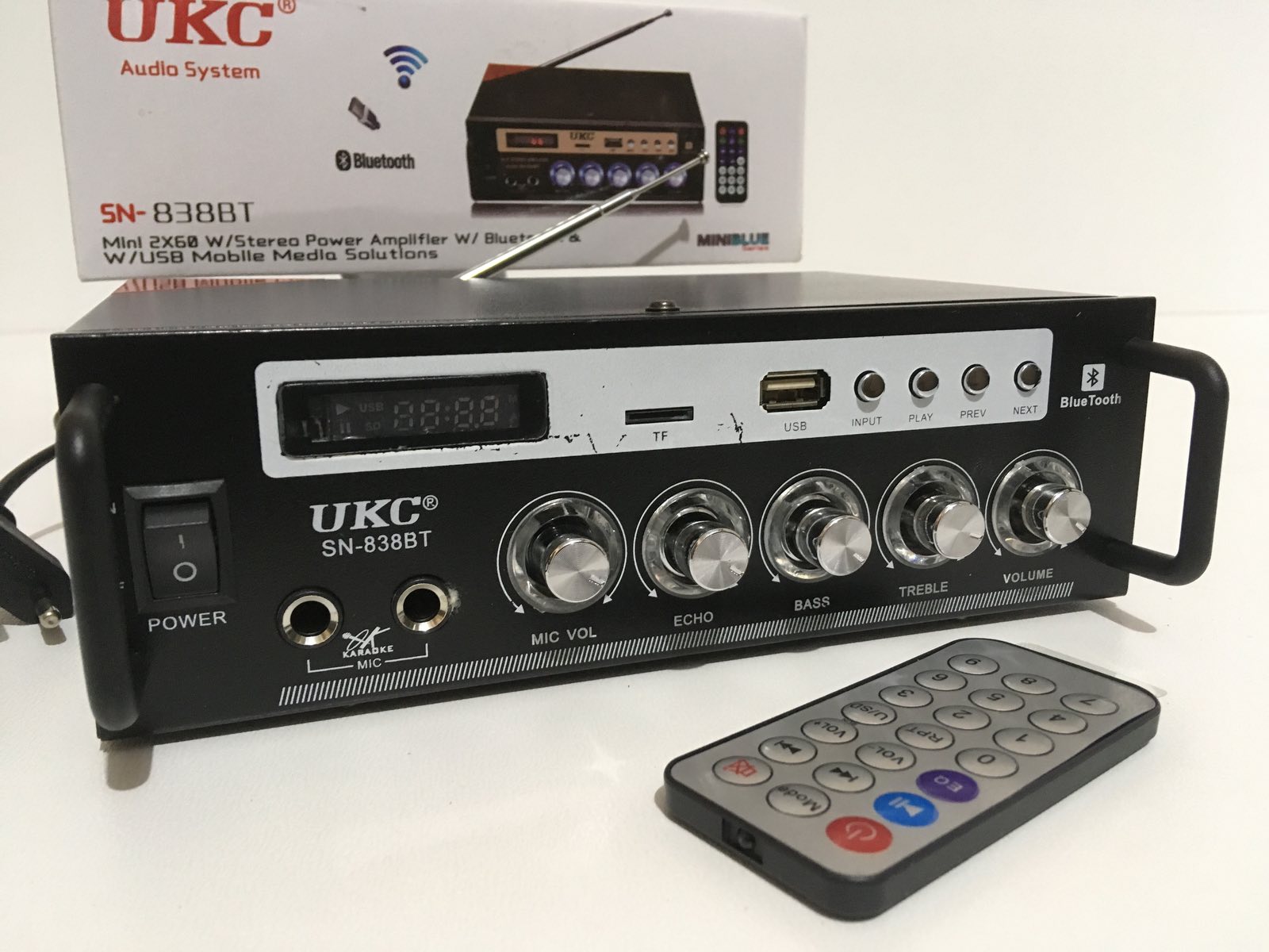 

Усилитель звука UKC SN-838BT с Bluetooth, FM, USB, SD, MMC, 30 Вт и пультом ДУ