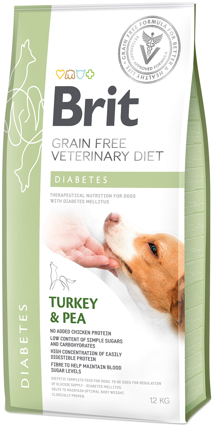 

Сухой корм для взрослых собак Brit VetDiets при сахарном диабете с идейкой и горохом 12 кг