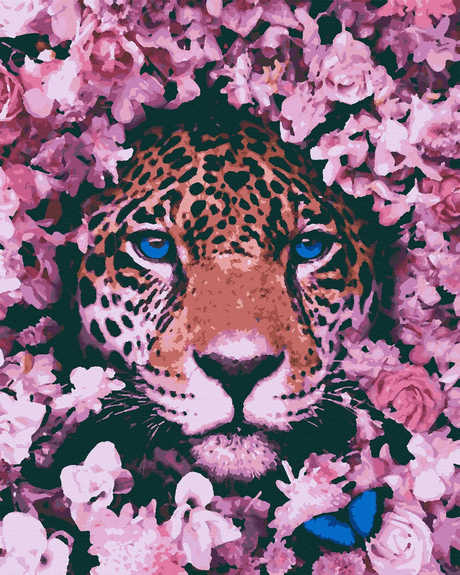 

Картина по номерам животные леопард 40х50 Пятнистый Розовий