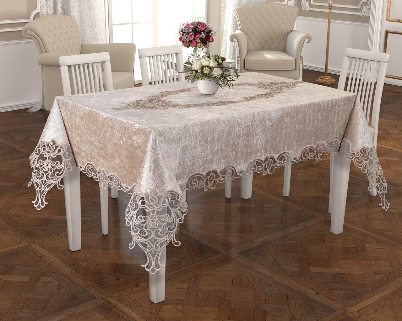 

Скатерть Велюр Acme Tekstil 110x160 Rose Cappicino
